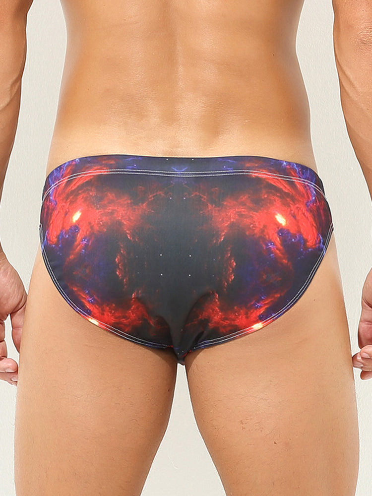 Men's Quick Dry Printed Professional Swimming Briefs