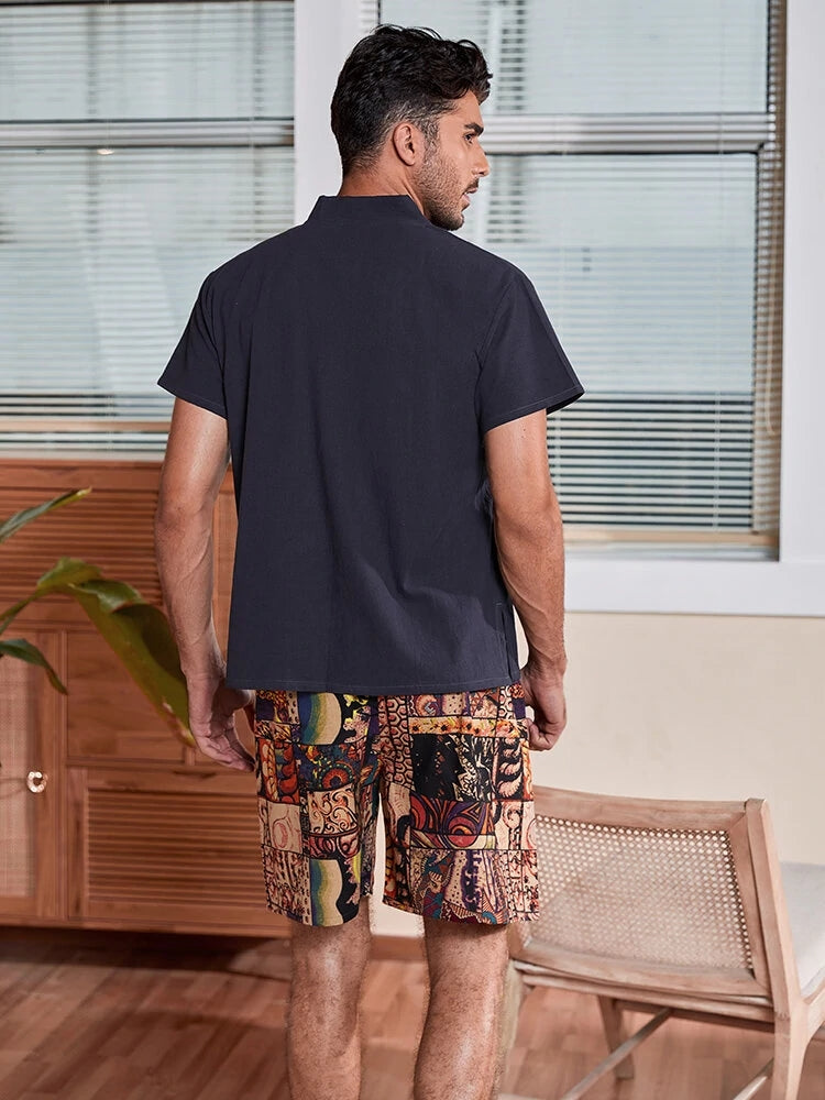 Printed Kimono Pajamas For Men