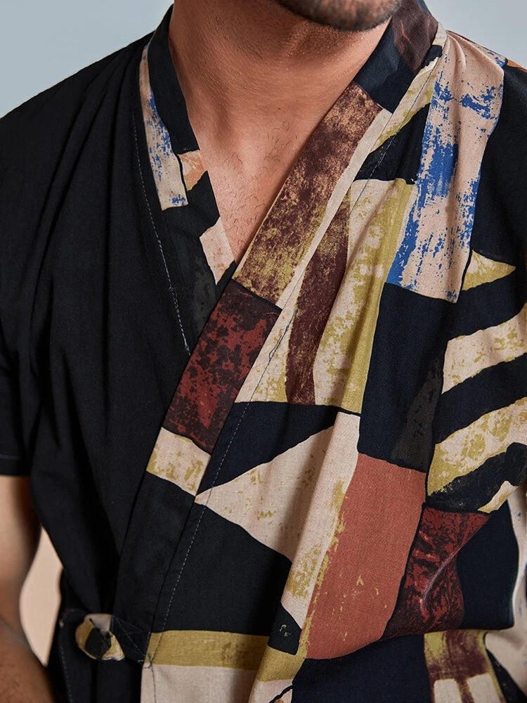 Printed Kimono Pajamas For Men