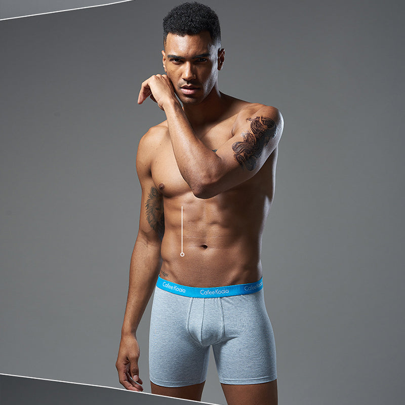 2Pcs Men's Sports Cotton Soft Solid Color Boxer Briefs