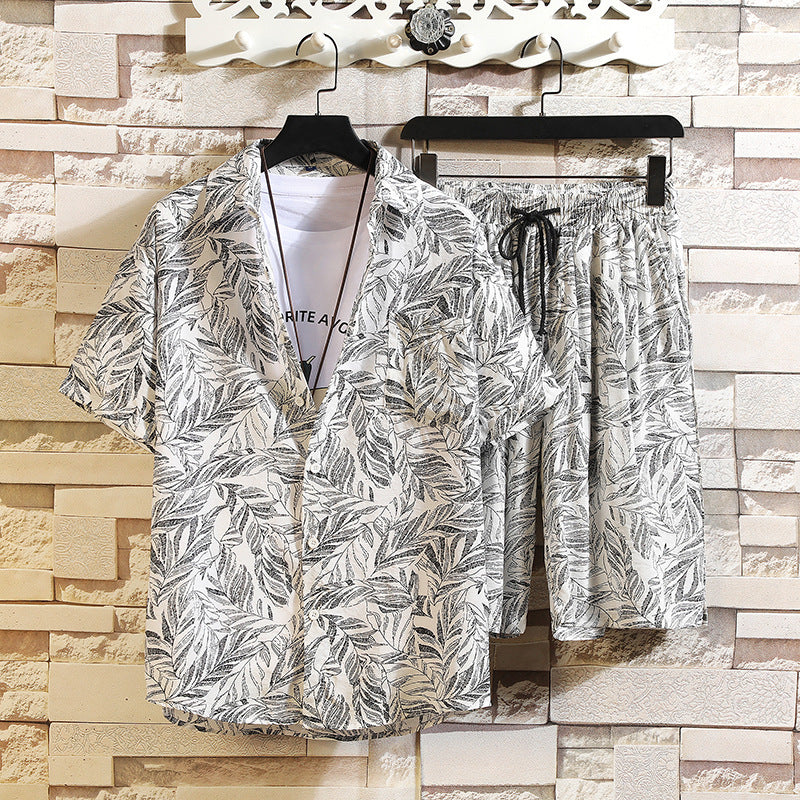 Men's Hawaii Casual Printed Summer Tropical Shirts Suits