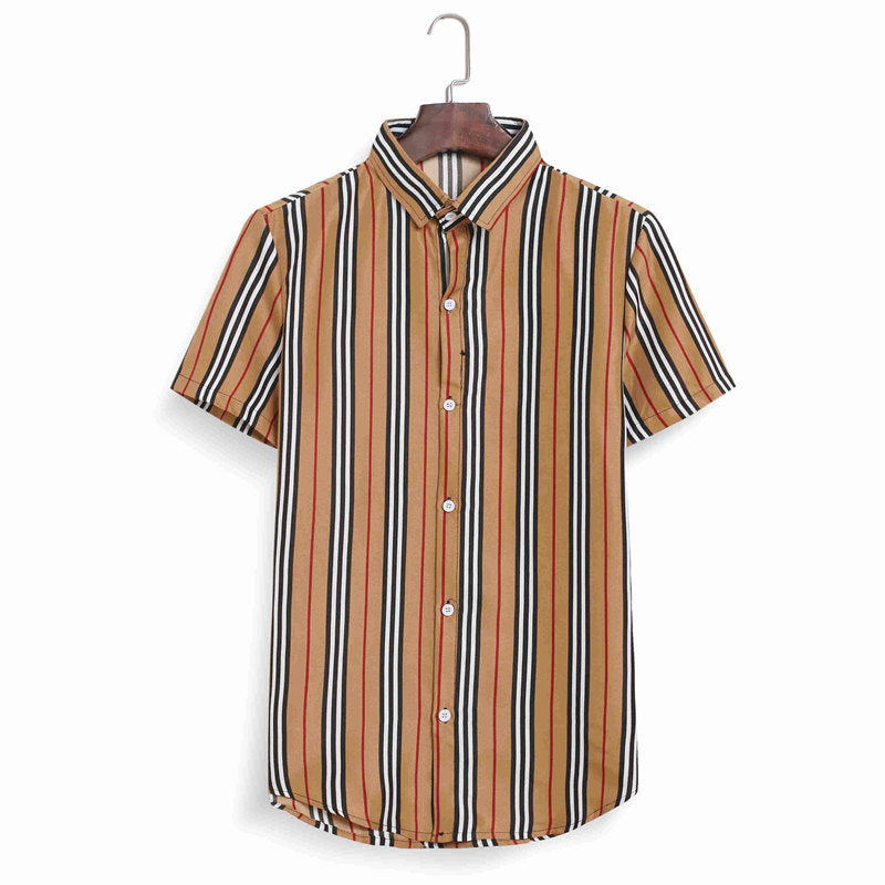 Mens Classic Striped Short Sleeve Shirts