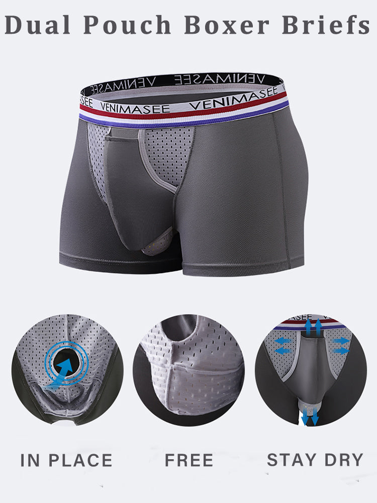 Comfortable and Supportive Dual Pouch Trunks for Men